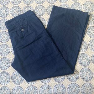 Banana Republic Navy Blue Linen Cotton Trousers